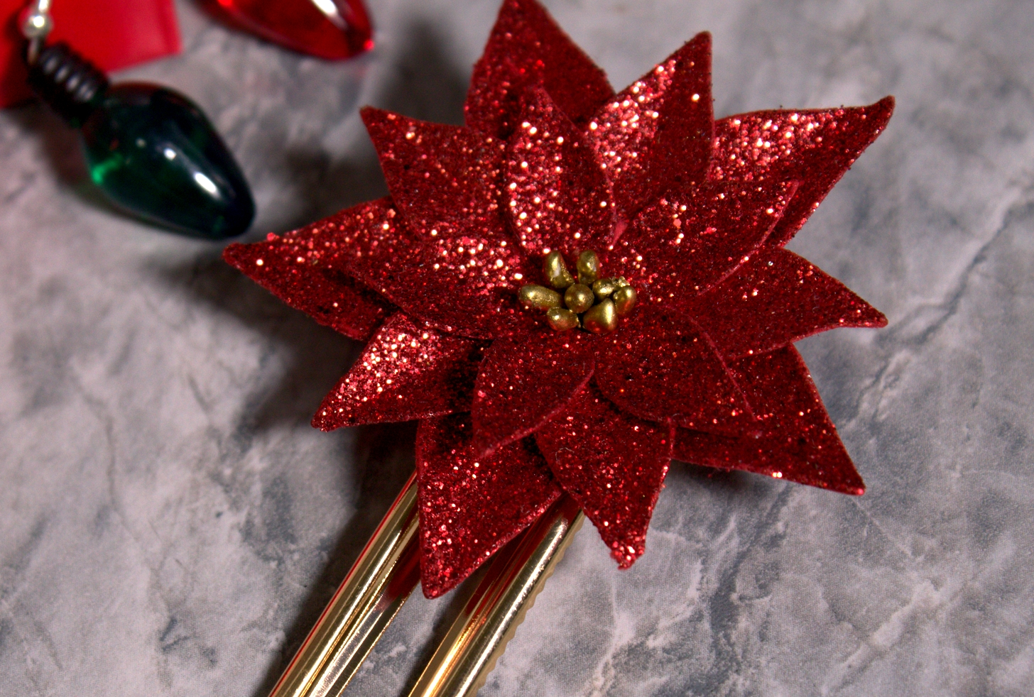 Poinsettia Barrettes