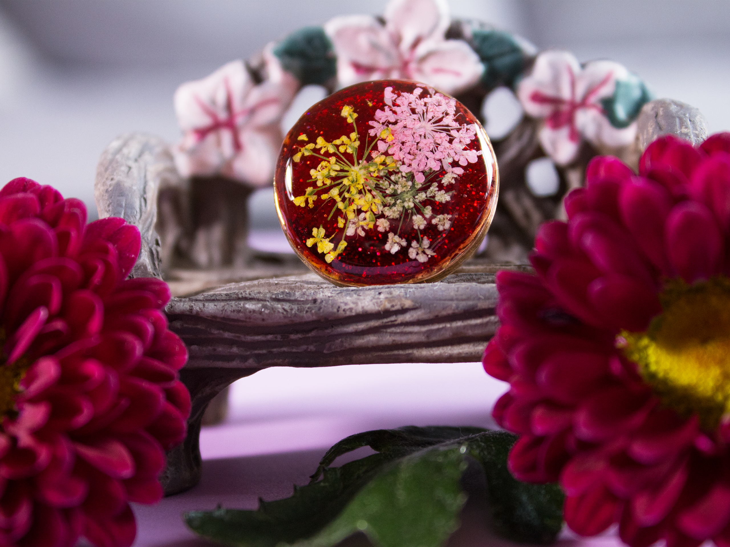 Ruby Wildflower Ring