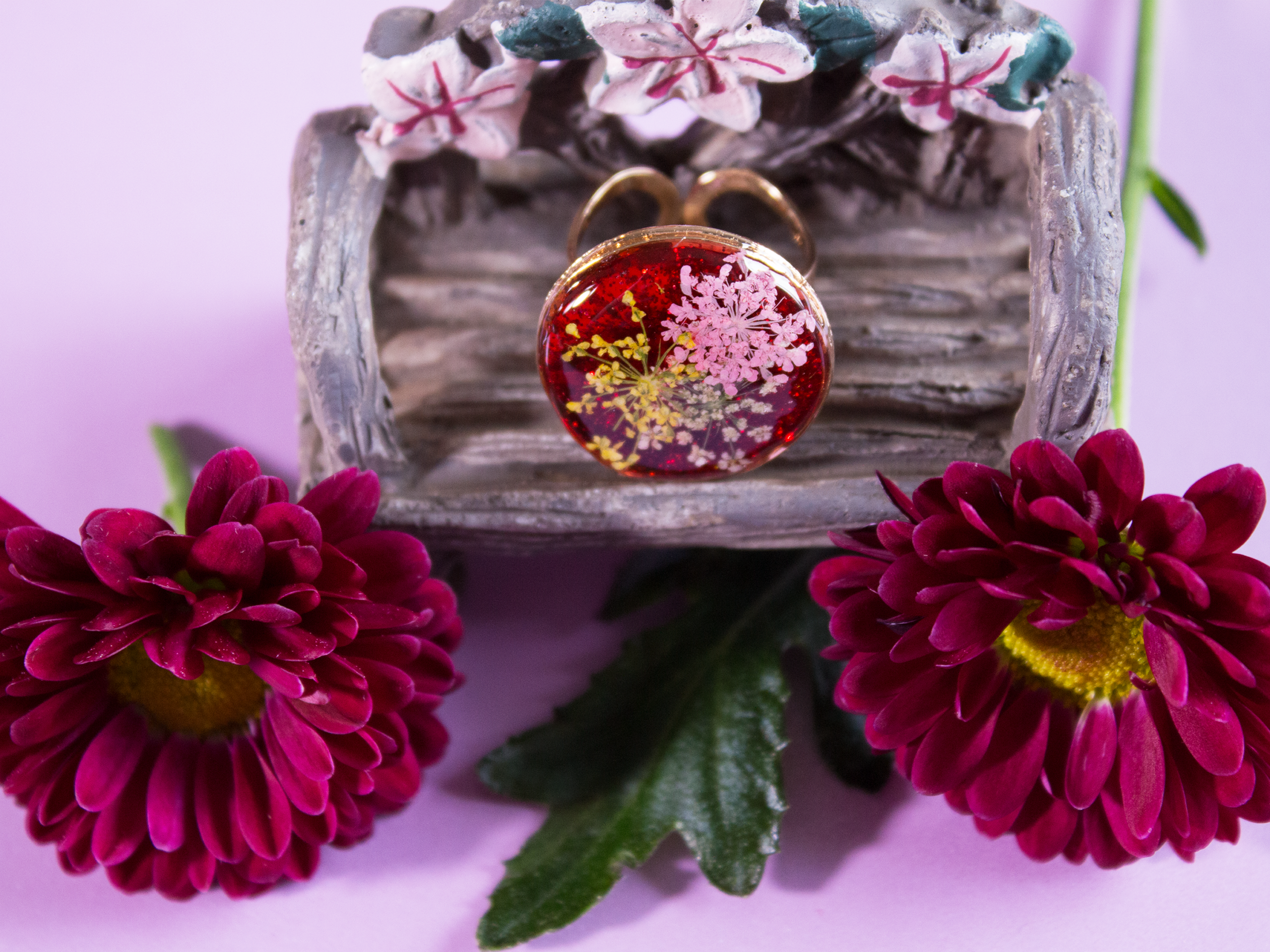Ruby Wildflower Ring