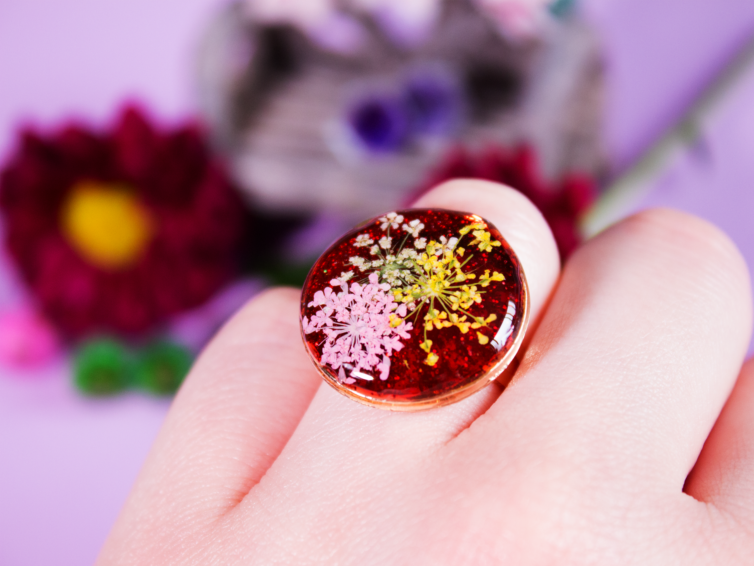 Ruby Wildflower Ring