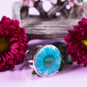 Blue Daisy Ring