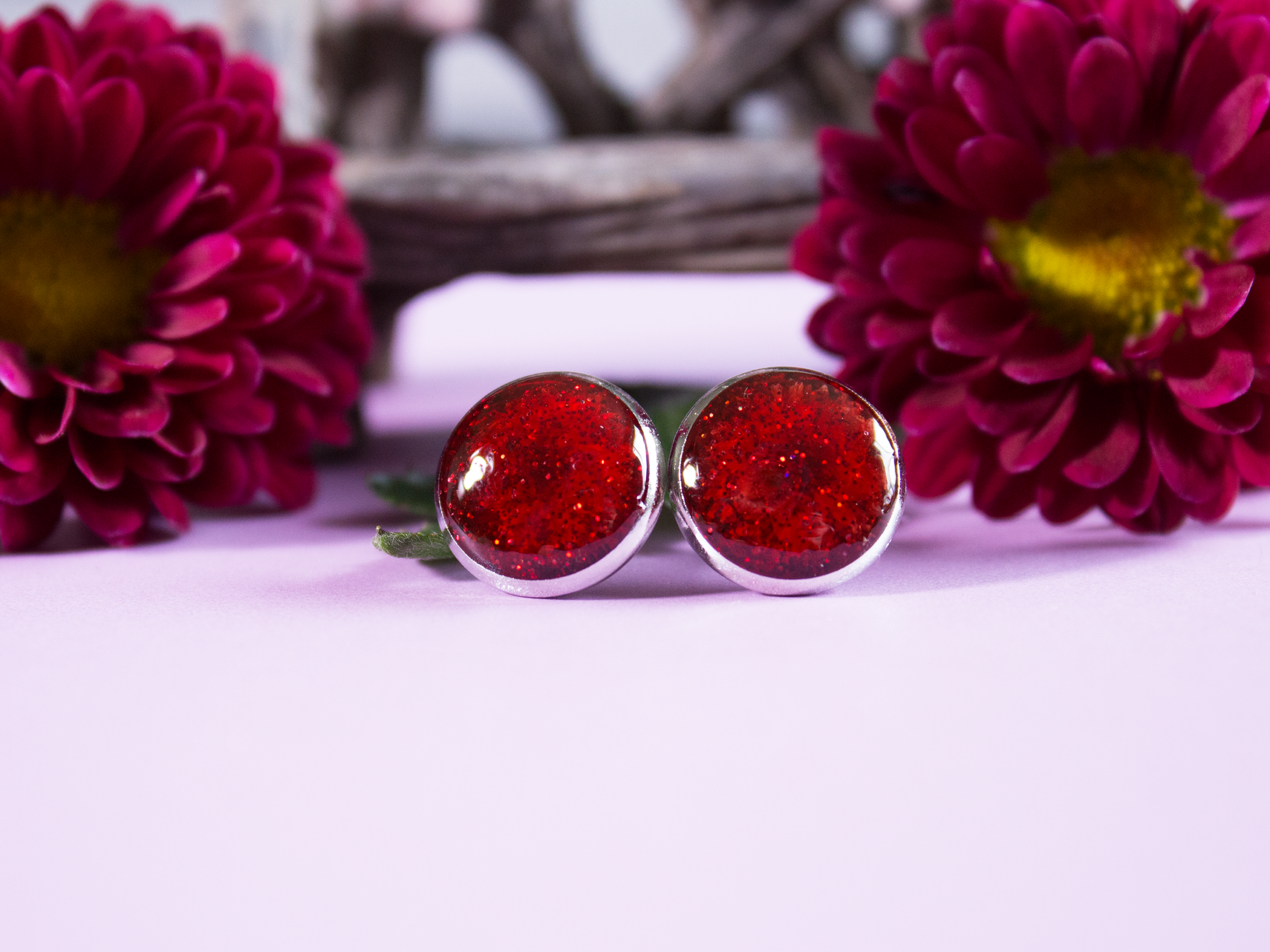 Ruby Shimmer Studs